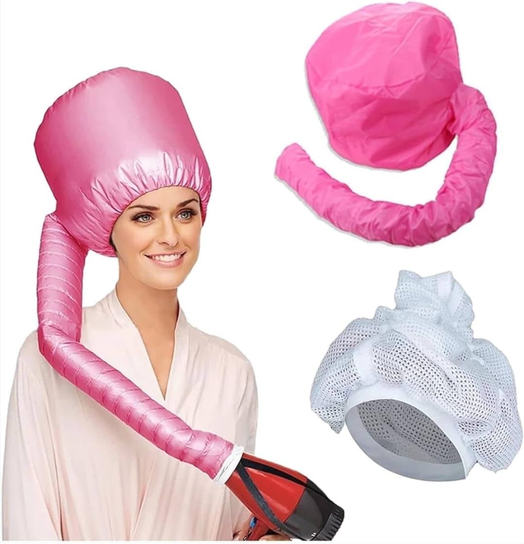 Portable Hair Dryer Bonnet – Deep Pink