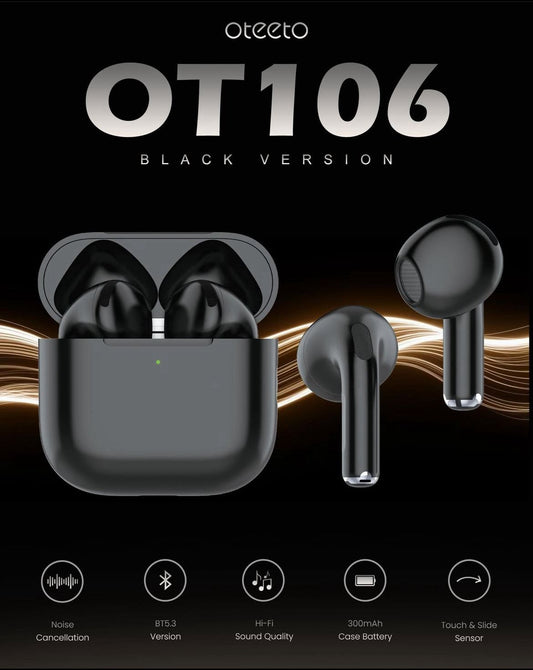 Oteeto OT106 Wireless Earbuds – Black Edition
