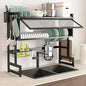 Kitchen over sink dish drying rack