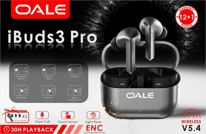 OALE iBuds 3 Pro Bluetooth Wireless Lightweight Earbuds